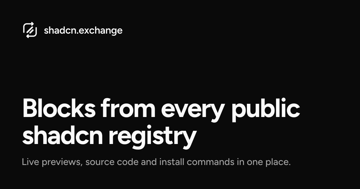 @shadcn-exchange preview
